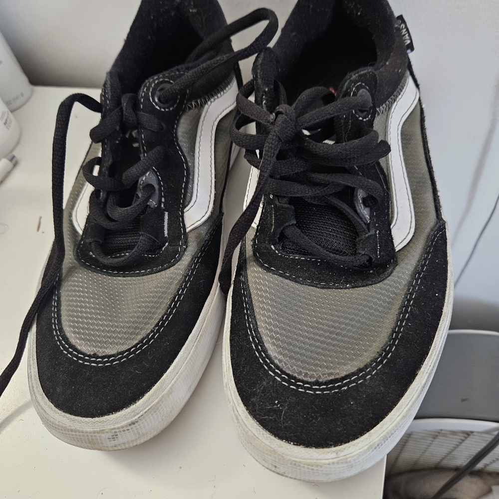 Vans Black and Gray Loafers